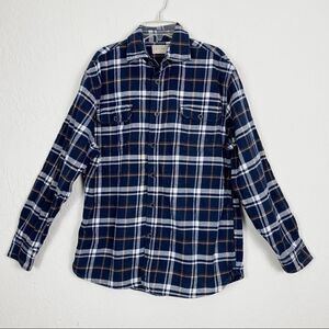 Jachs Navy & White Plaid Flannel Button Up Shirt